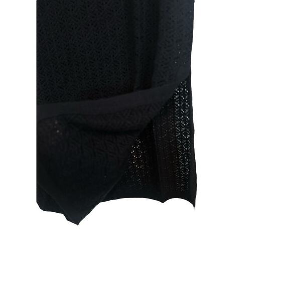 A New Day Women's Elastic Waist Pointelle Work Midi Sweater Skirt Sz M Black NWT - Picture 6 of 10